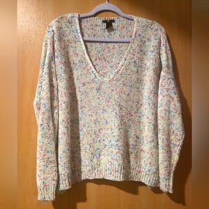 Confetti Multicolor V-Neck Oversized Sweater